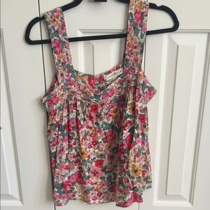NWOT Natural Life Floral Square-Neck Tank Women’s Medium
